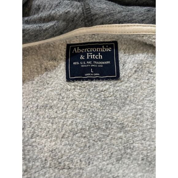Abercrombie & Fitch Hoodie Full Zip Sweatshirt Grey SZL Y2K Vintage Logo Classic - Picture 7 of 11